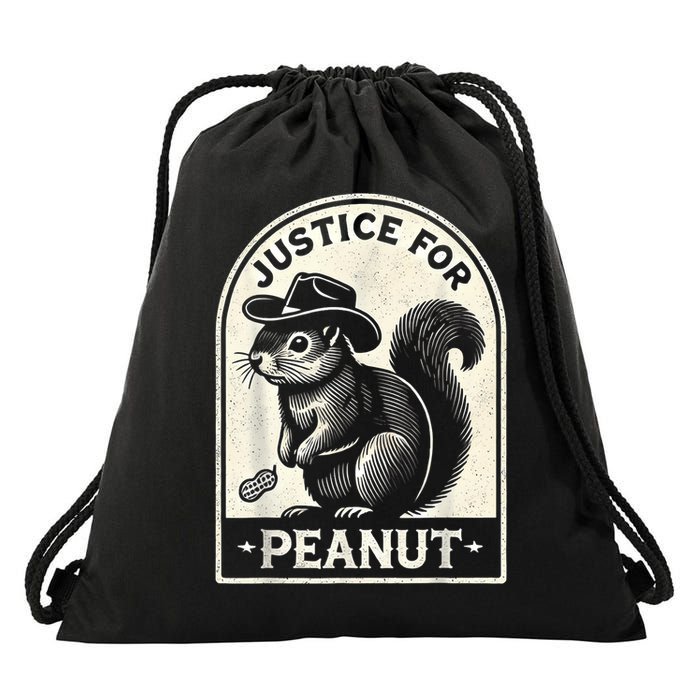 Justice For Peanut The Squirrel Peanut Squirrel Wanted Drawstring Bag