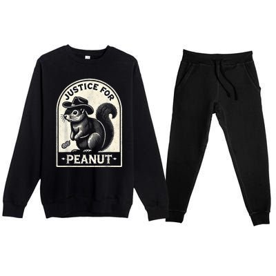 Justice For Peanut The Squirrel Peanut Squirrel Wanted Premium Crewneck Sweatsuit Set