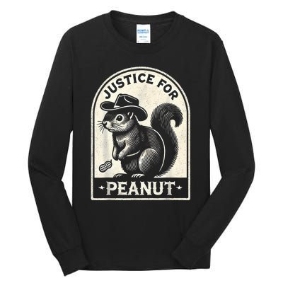 Justice For Peanut The Squirrel Peanut Squirrel Wanted Tall Long Sleeve T-Shirt