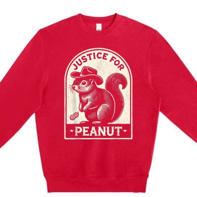 Justice For Peanut The Squirrel Peanut Squirrel Wanted Premium Crewneck Sweatshirt