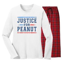 Justice For Peanut The Squirrel Peanut Squirrel Women's Long Sleeve Flannel Pajama Set 