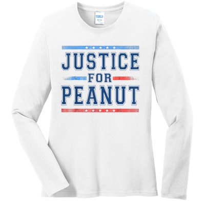 Justice For Peanut The Squirrel Peanut Squirrel Ladies Long Sleeve Shirt