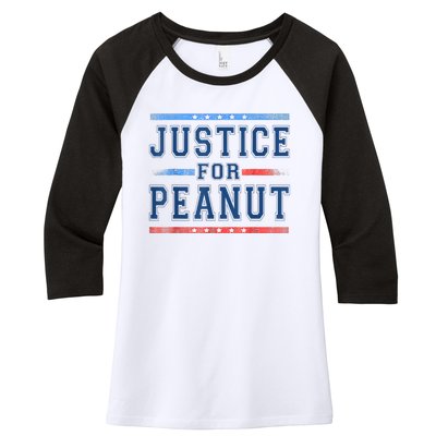 Justice For Peanut The Squirrel Peanut Squirrel Women's Tri-Blend 3/4-Sleeve Raglan Shirt