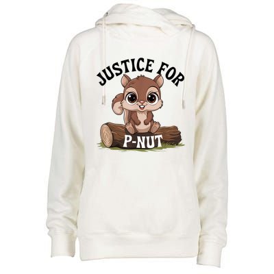 Justice For Pnut Special Squirrel Pnut Justice Womens Funnel Neck Pullover Hood