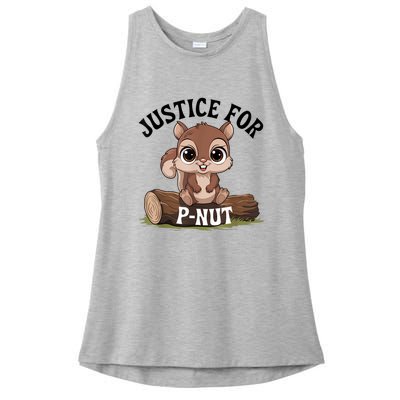 Justice For Pnut Special Squirrel Pnut Justice Ladies PosiCharge Tri-Blend Wicking Tank