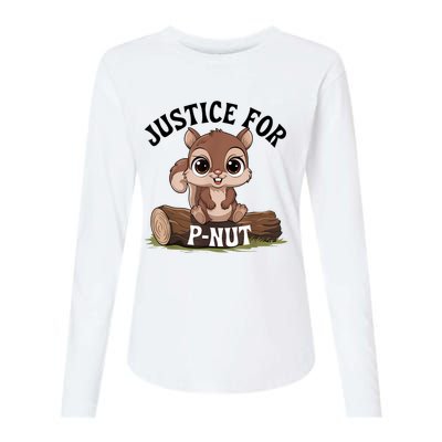 Justice For Pnut Special Squirrel Pnut Justice Womens Cotton Relaxed Long Sleeve T-Shirt