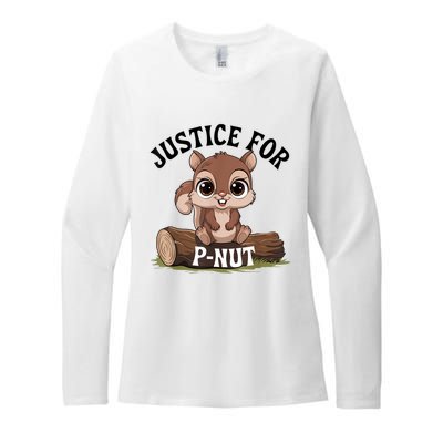 Justice For Pnut Special Squirrel Pnut Justice Womens CVC Long Sleeve Shirt