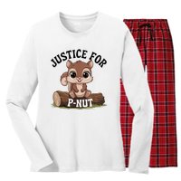 Justice For Pnut Special Squirrel Pnut Justice Women's Long Sleeve Flannel Pajama Set 