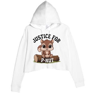 Justice For Pnut Special Squirrel Pnut Justice Crop Fleece Hoodie