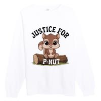 Justice For Pnut Special Squirrel Pnut Justice Premium Crewneck Sweatshirt