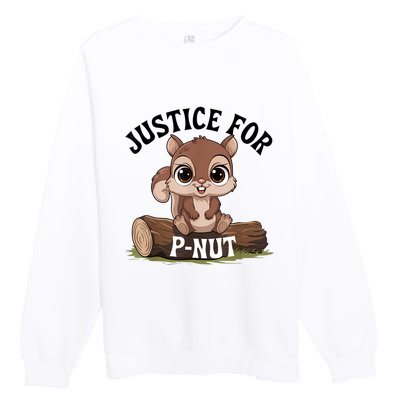 Justice For Pnut Special Squirrel Pnut Justice Premium Crewneck Sweatshirt