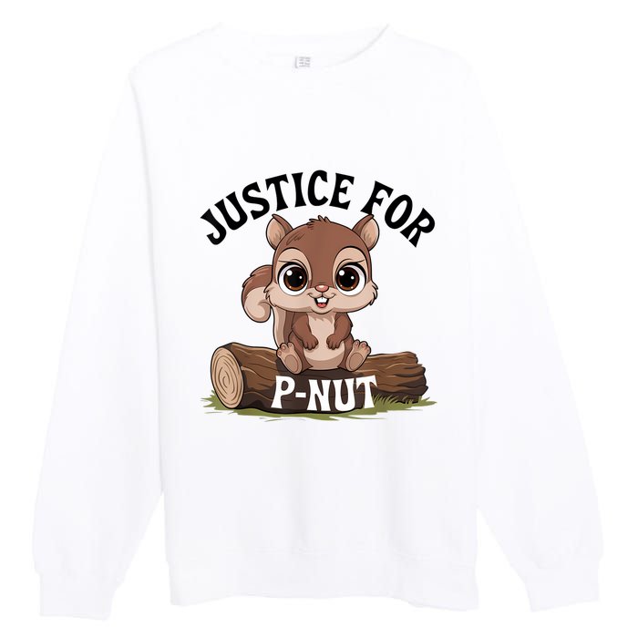 Justice For Pnut Special Squirrel Pnut Justice Premium Crewneck Sweatshirt