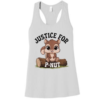 Justice For Pnut Special Squirrel Pnut Justice Women's Racerback Tank