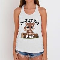 Justice For Pnut Special Squirrel Pnut Justice Women's Knotted Racerback Tank