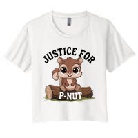 Justice For Pnut Special Squirrel Pnut Justice Women's Crop Top Tee