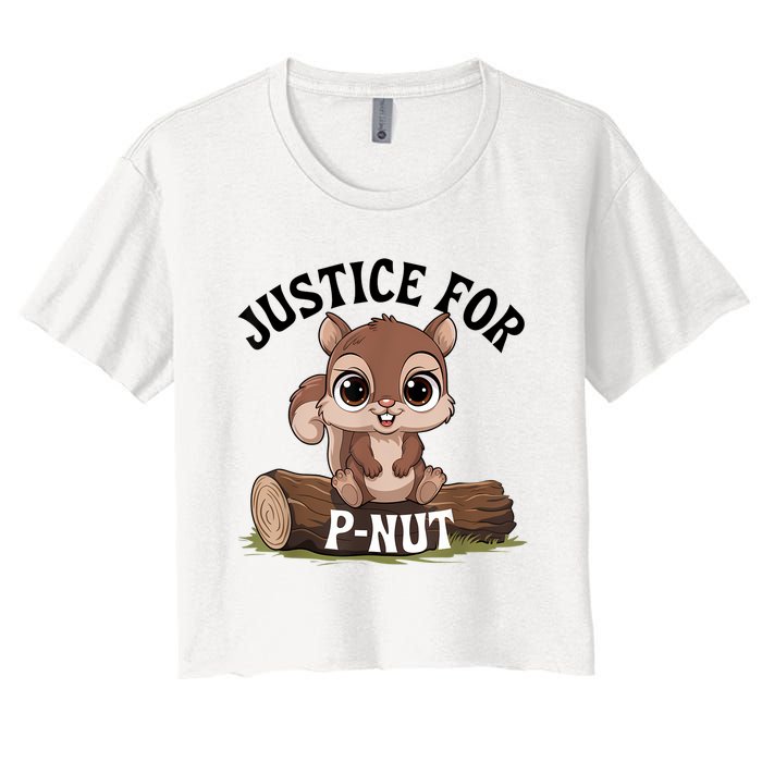 Justice For Pnut Special Squirrel Pnut Justice Women's Crop Top Tee