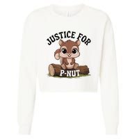 Justice For Pnut Special Squirrel Pnut Justice Cropped Pullover Crew