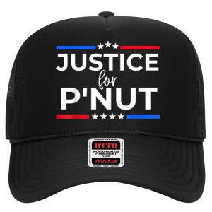 Justice For PNut Peanut Squirrel Lovers High Crown Mesh Back Trucker Hat