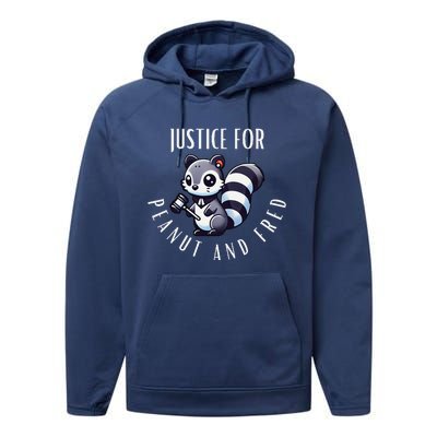 Justice For Peanut The Squirrel 2024 Performance Fleece Hoodie