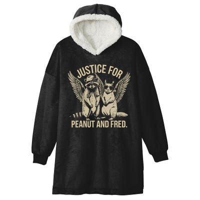 Justice For Peanut And Fred Peanut Squirrel Fred Raccoon Hooded Wearable Blanket
