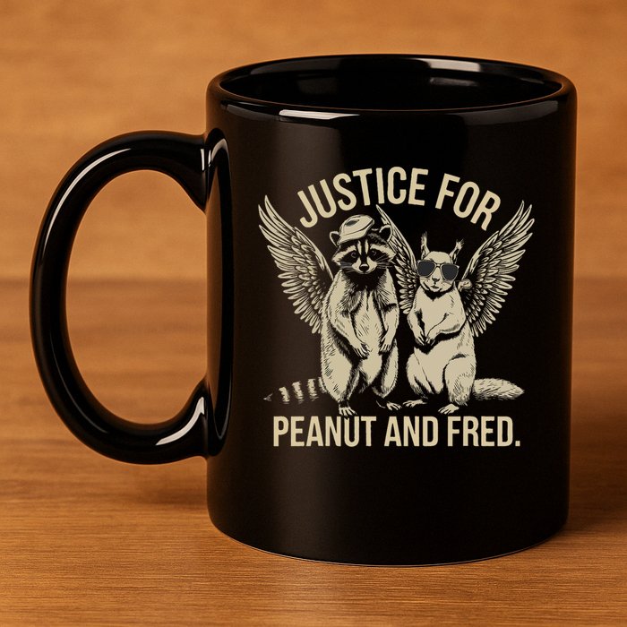 Justice For Peanut And Fred Peanut Squirrel Fred Raccoon 11oz C Handle Ceramic Mug