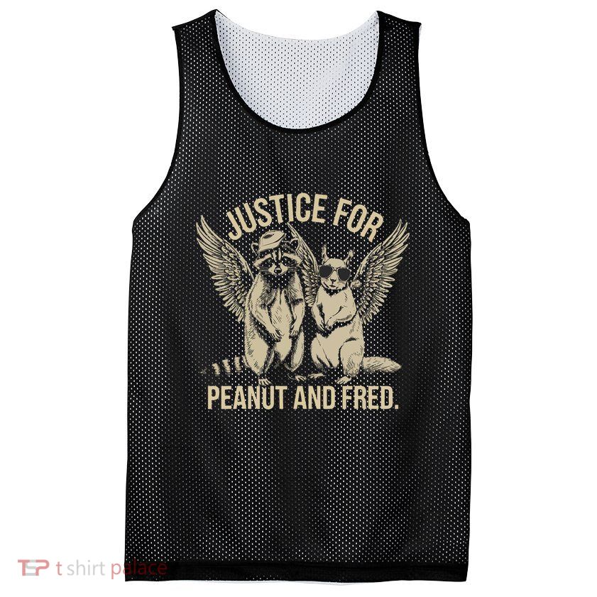 Justice For Peanut And Fred Peanut Squirrel Fred Raccoon Mesh Reversible Basketball Jersey Tank