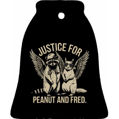 Justice For Peanut And Fred Peanut Squirrel Fred Raccoon Ceramic Bell Ornament