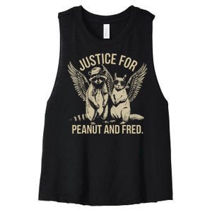 Justice For Peanut And Fred Peanut Squirrel Fred Raccoon Women's Racerback Cropped Tank