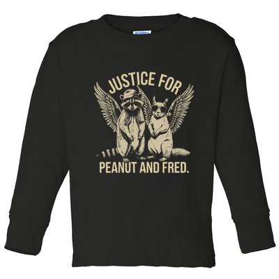 Justice For Peanut And Fred Peanut Squirrel Fred Raccoon Toddler Long Sleeve Shirt
