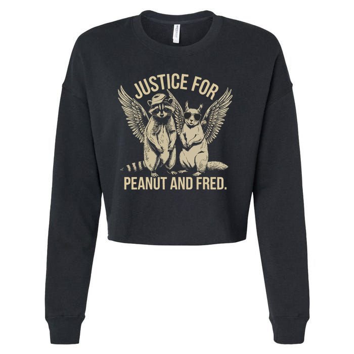 Justice For Peanut And Fred Peanut Squirrel Fred Raccoon Cropped Pullover Crew