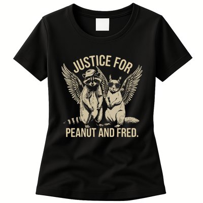 Justice For Peanut And Fred Peanut Squirrel Fred Raccoon Womens T-Shirt