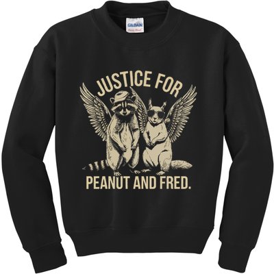 Justice For Peanut And Fred Peanut Squirrel Fred Raccoon Kids Sweatshirt