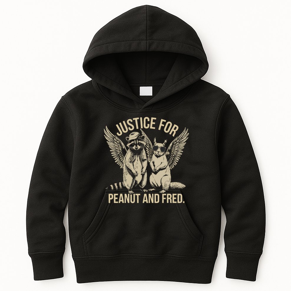 Justice For Peanut And Fred Peanut Squirrel Fred Raccoon Kids Hoodie