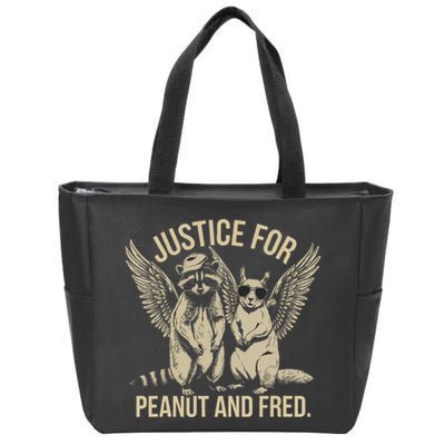 Justice For Peanut And Fred Peanut Squirrel Fred Raccoon Zip Tote Bag
