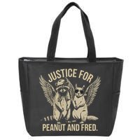 Justice For Peanut And Fred Peanut Squirrel Fred Raccoon Zip Tote Bag
