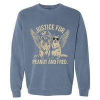 Justice For Peanut And Fred Peanut Squirrel Fred Raccoon Garment-Dyed Sweatshirt