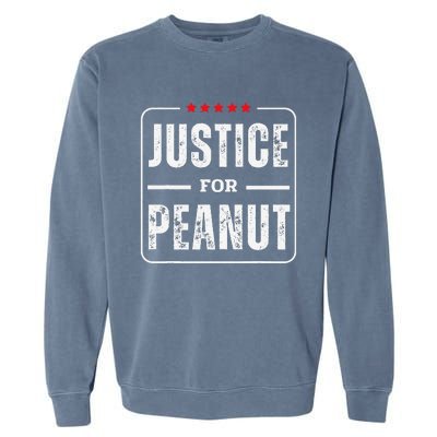 Justice For Peanut Bold Protest Message Garment-Dyed Sweatshirt