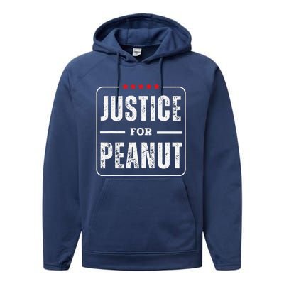 Justice For Peanut Bold Protest Message Performance Fleece Hoodie