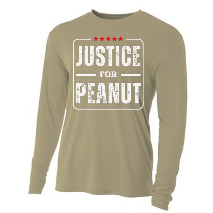 Justice For Peanut Bold Protest Message Cooling Performance Long Sleeve Crew