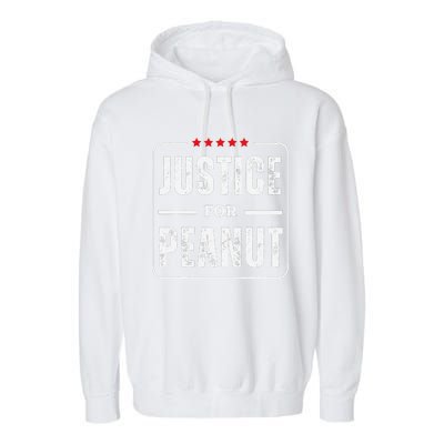 Justice For Peanut Bold Protest Message Garment-Dyed Fleece Hoodie