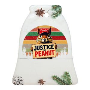 Justice For Peanut The Squirrel Maga Wild Animals Spirrels Ceramic Bell Ornament