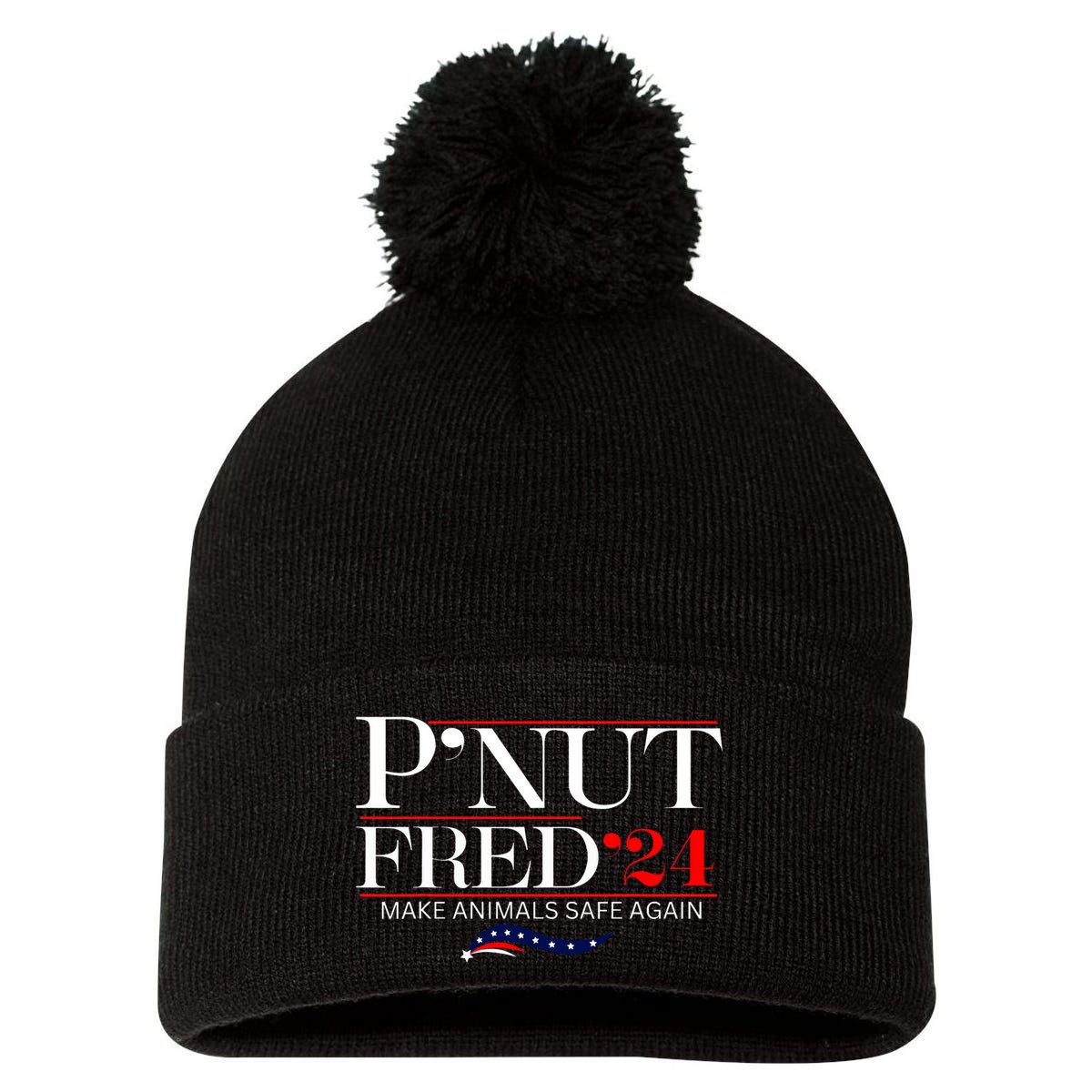 Justice For Peanut The Squirrel And Fred The Raccon Pom Pom 12in Knit Beanie