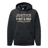 Justice For Pnut And Fred The Squirrel Peanut Justice Performance Fleece Hoodie