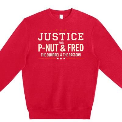 Justice For Pnut And Fred The Squirrel Peanut Justice Premium Crewneck Sweatshirt