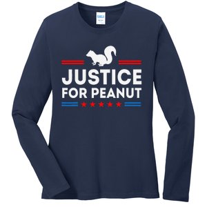 Justice For Peanut The Squirrel And Fred The Raccon Ladies Long Sleeve Shirt