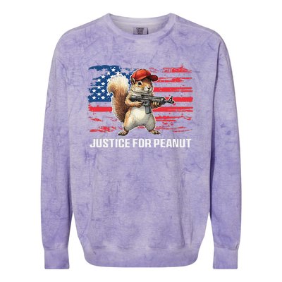 Justice For Peanut The Squirrel Peanut Squirrel Pnut Colorblast Crewneck Sweatshirt