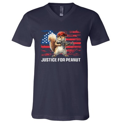 Justice For Peanut The Squirrel Peanut Squirrel Pnut V-Neck T-Shirt