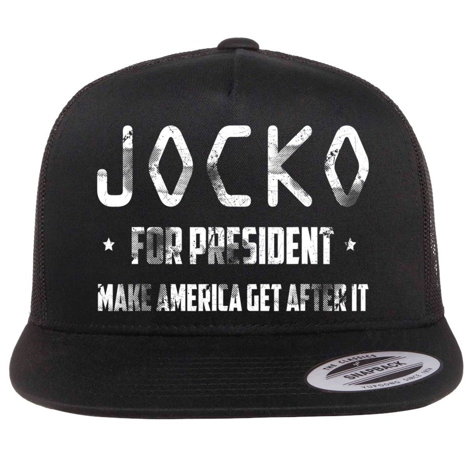 Jocko For President Make America Get After It Black Flat Bill Trucker Hat