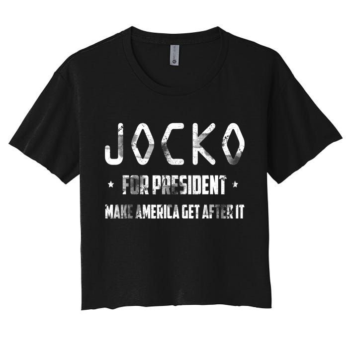 Jocko For President Make America Get After It Black Women's Crop Top Tee