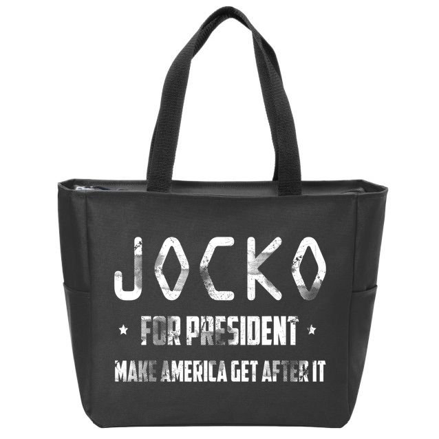 Jocko For President Make America Get After It Black Zip Tote Bag
